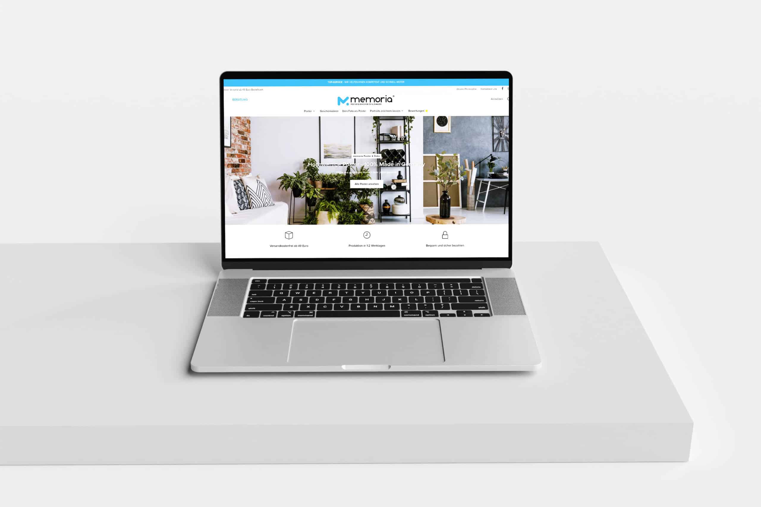 Webdesign Online Shop memoria